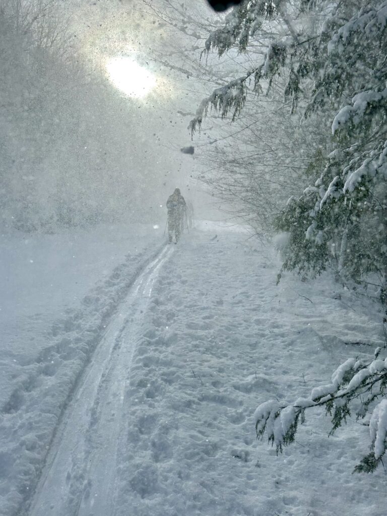 Snowy Uphill on Sunset